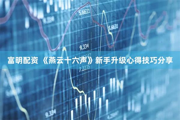 富明配资 《燕云十六声》新手升级心得技巧分享